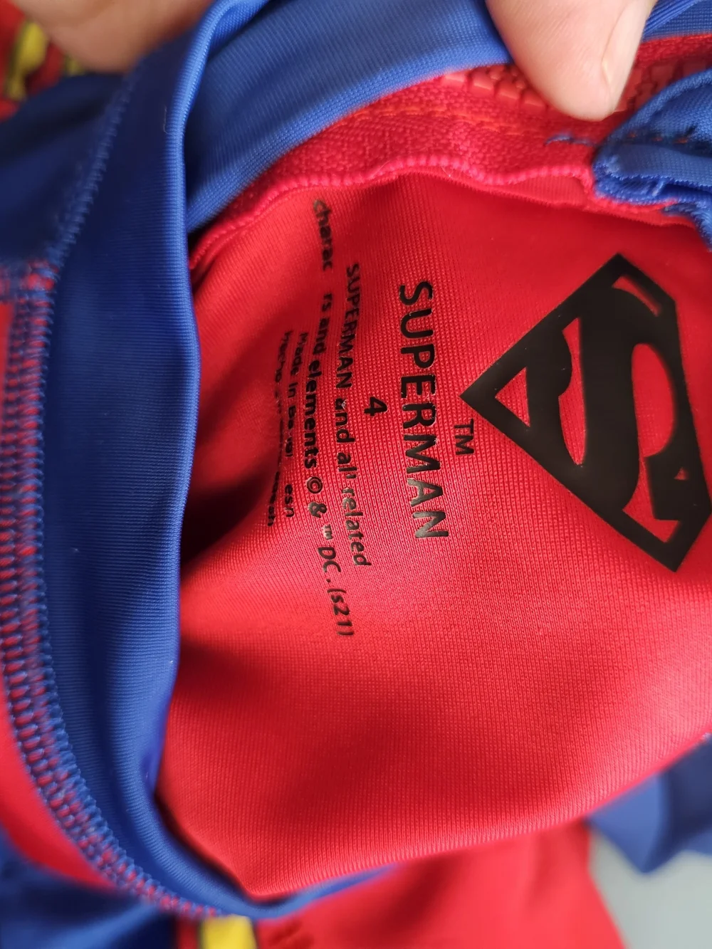 DC Boys Blue and Red Superman Swim Romper